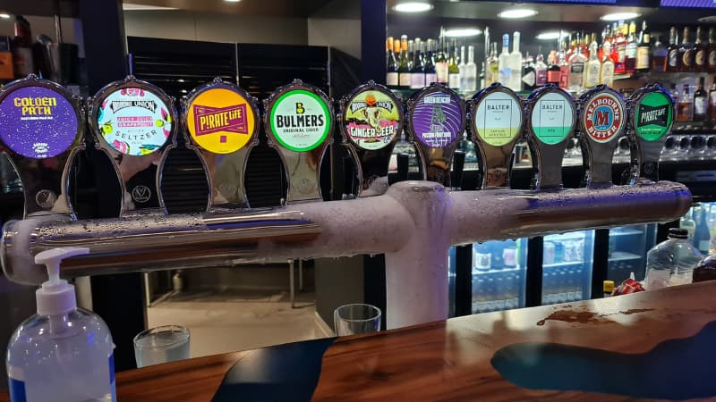 Beer taps at Barcadia in Planet Royale. The image shows 10 of the the animated beer taps