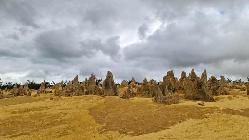 Cloudy sky over the Pinnacles desert in Western Australia