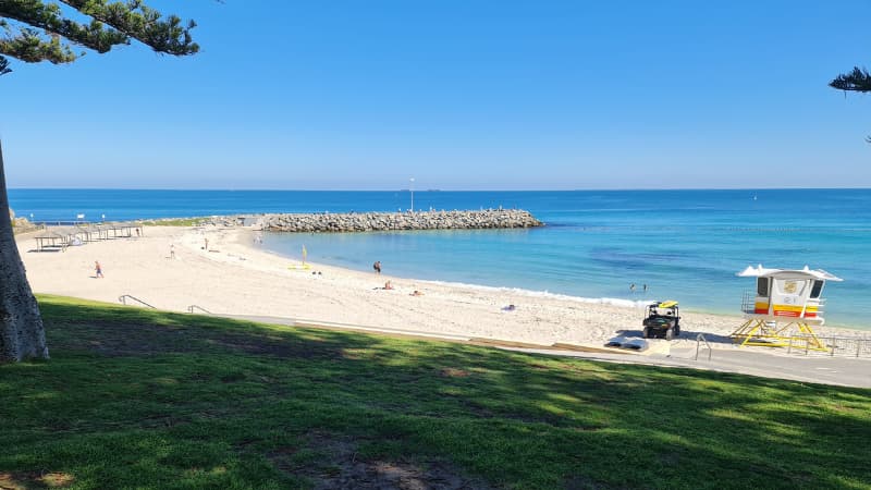 Cottesloe Beach from the grassy foreshore