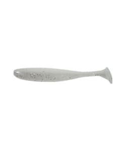 Keitech Easy Shiner Keitech Easy Shiner paddle tail soft plastic lure in a natural silver colour with black flecks.
