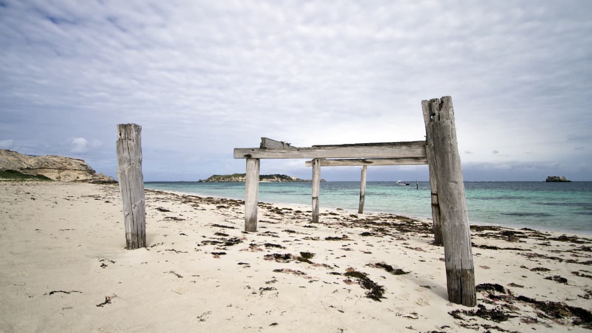Hamelin Bay Weathered jetty remains at Hamelin Bey